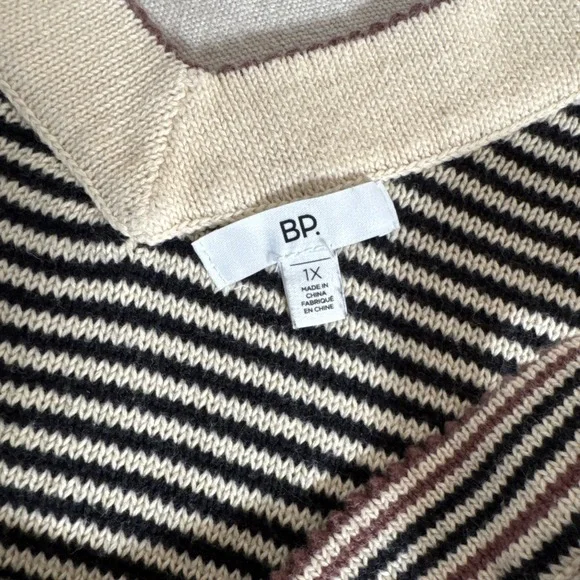 BP Nordstrom Striped Crop Tank Top Women's 1X Knit Striped V-Neck Hippie Boho - Picture 5 of 6